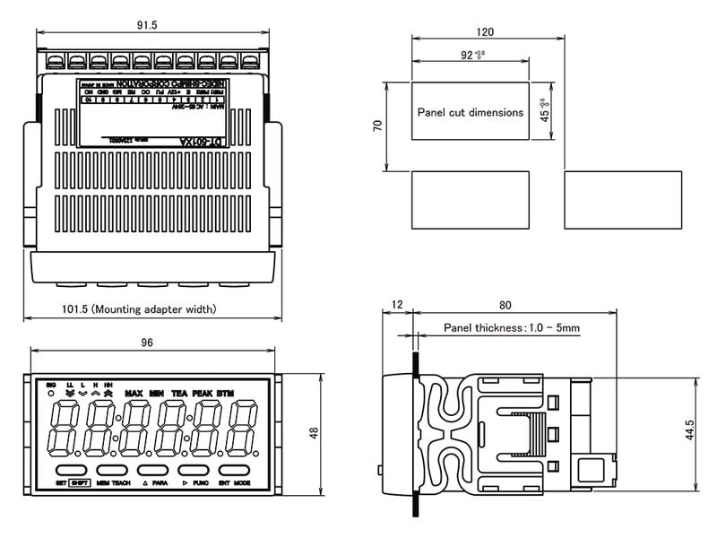 Shimpo DT-501X Tacómetro de panel